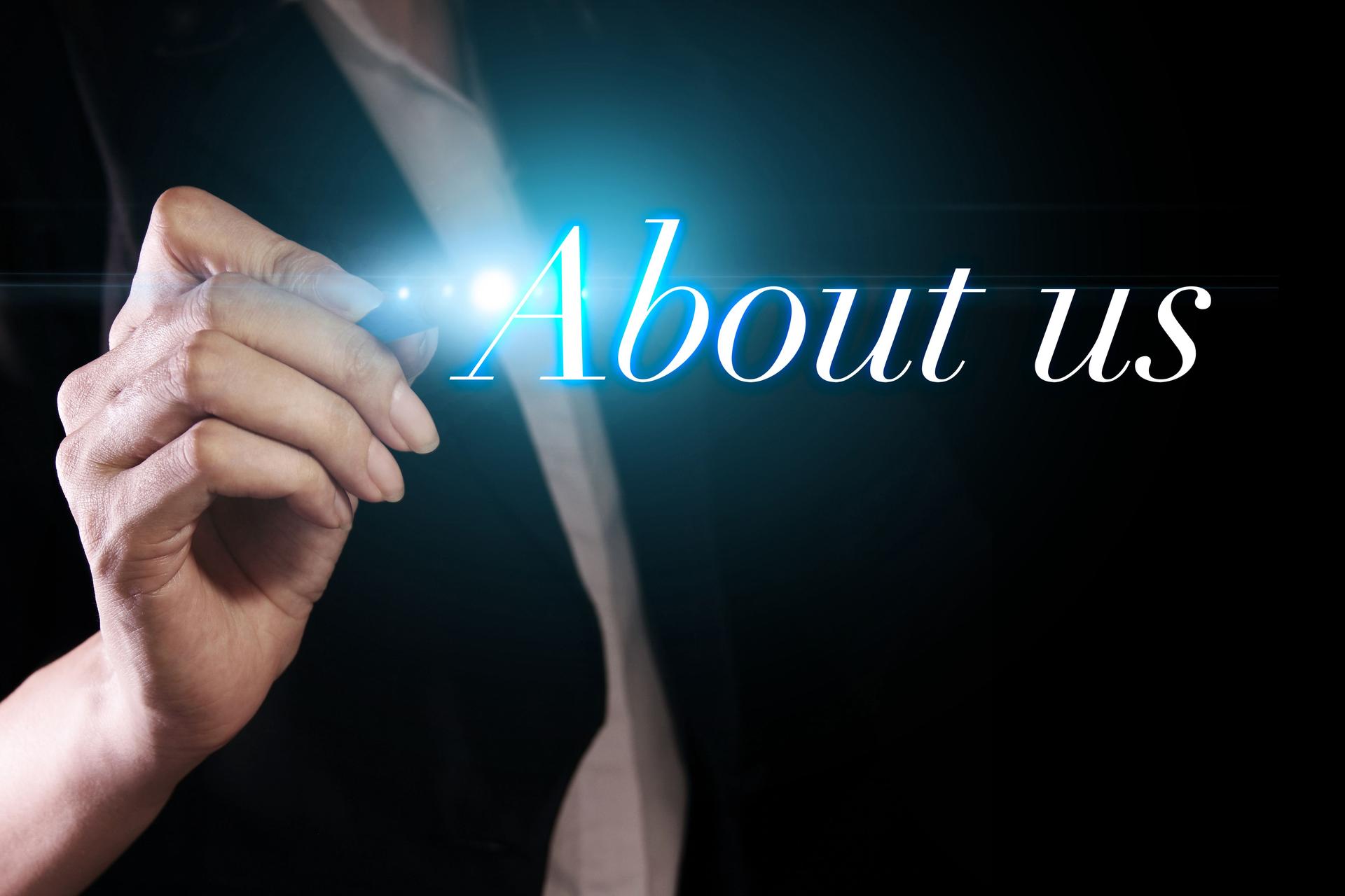 About us on the virtual screen